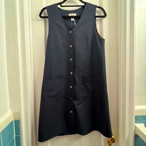 Vintage Talbots Button Shift Dress, Dark Navy Size 4 Petite